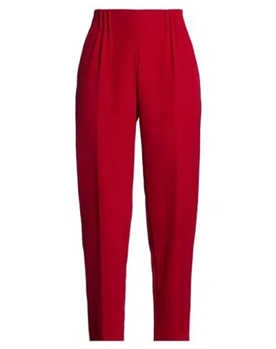 Iceberg Woman Pants Brick Size 10 Polyester, Elastane In Red