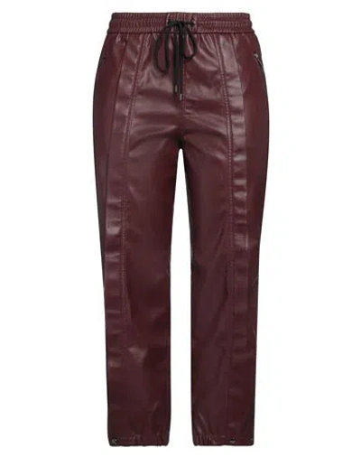 Iceberg Woman Pants Burgundy Size 4 Polyester, Polyurethane In Red