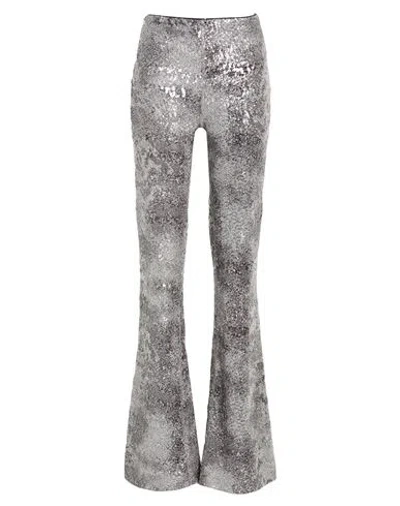Iceberg Woman Pants Silver Size 4 Polyester, Elastane