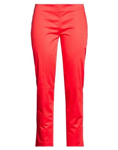 Iceberg Woman Pants Tomato Red Size 6 Cotton, Elastane