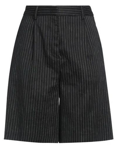 Iceberg Woman Shorts & Bermuda Shorts Black Size 8 Linen, Cotton