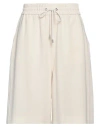 Iceberg Woman Shorts & Bermuda Shorts Cream Size 6 Polyester In White