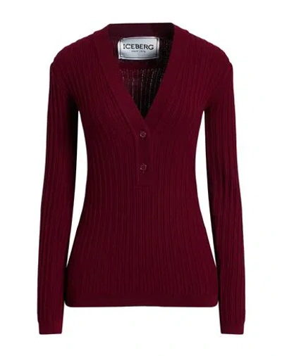 Iceberg Woman Sweater Burgundy Size L Viscose, Pbt - Polybutylene Terephthalate In Red