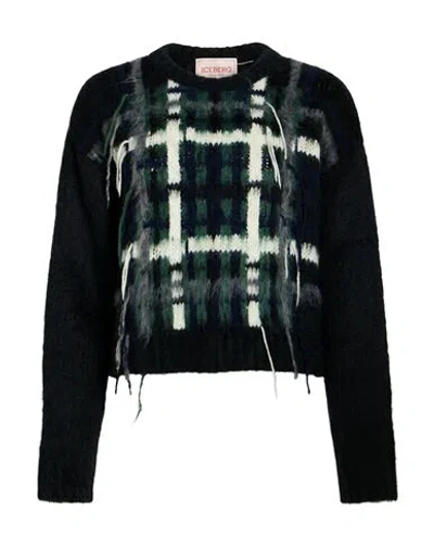 Iceberg Woman Sweater Dark Green Size S Wool, Acrylic, Polyamide, Mohair Wool, Alpaca Wool In Multi
