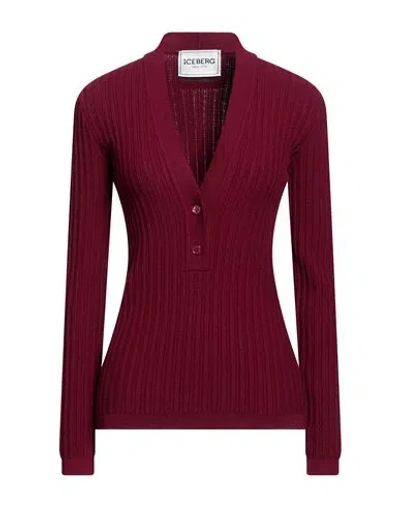 Iceberg Woman Sweater Garnet Size M Viscose, Ptt - Polytrimethylene Terephthalate In Brown