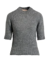 Iceberg Woman Sweater Grey Size 6 Wool, Acrylic, Alpaca Wool In Gray