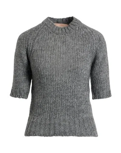 Iceberg Woman Sweater Grey Size 6 Wool, Acrylic, Alpaca Wool In Gray
