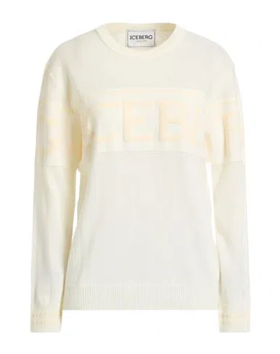 Iceberg Woman Sweater Ivory Size M Virgin Wool In White