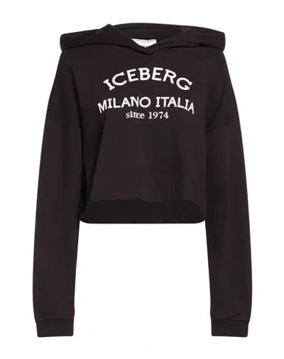 Iceberg Woman Sweatshirt Black Size M Cotton, Polyester