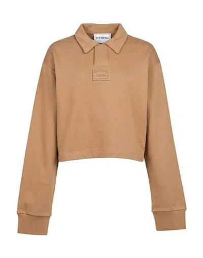 Iceberg Woman Sweatshirt Camel Size M Cotton In Brown
