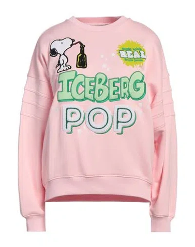 Iceberg Woman Sweatshirt Pink Size 6 Polyamide, Cotton