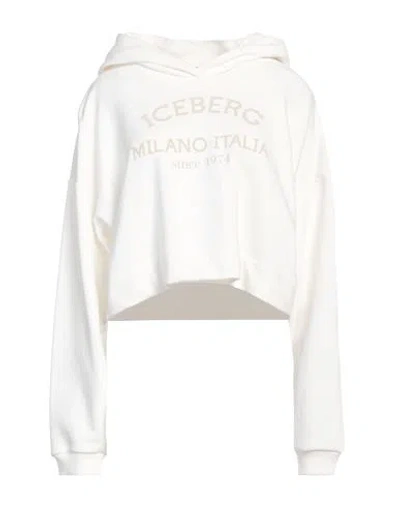 Iceberg Woman Sweatshirt White Size L Cotton, Polyester