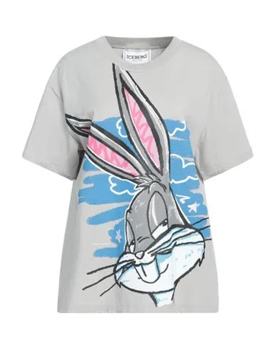 Iceberg Woman T-shirt Grey Size S Cotton