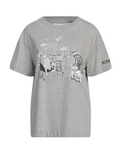 Iceberg Woman T-shirt Light Grey Size S Cotton