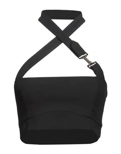 Iceberg Woman Top Black Size 8 Polyester, Viscose, Cotton, Elastane, Metal