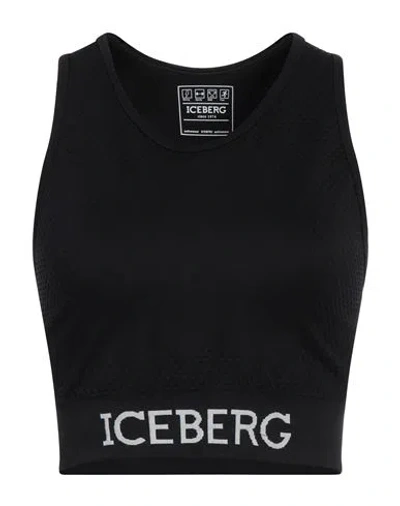 Iceberg Woman Top Black Size M Polyamide, Elastane