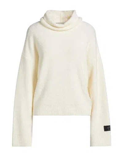 Iceberg Woman Turtleneck Ivory Size M Virgin Wool, Polyamide In Neutral