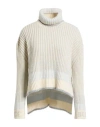 Iceberg Woman Turtleneck Light Grey Size S Cotton, Viscose, Polyamide, Polyester In White