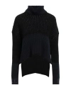 Iceberg Woman Turtleneck Midnight Blue Size L Cotton, Viscose, Polyamide, Polyester, Wool In Blue
