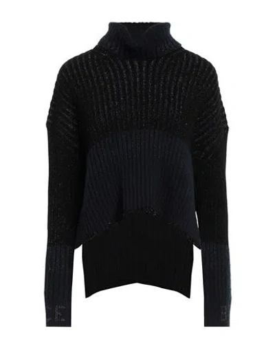 Iceberg Woman Turtleneck Midnight Blue Size L Cotton, Viscose, Polyamide, Polyester, Wool