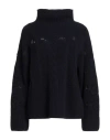 Iceberg Woman Turtleneck Midnight Blue Size S Virgin Wool In Black