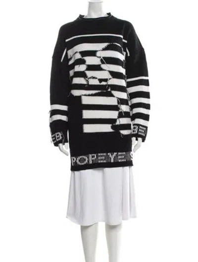 Pre-owned Iceberg Wool Striped Sweater In Black