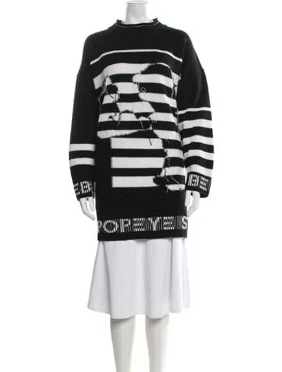 Pre-owned Iceberg Wool Striped Sweater In Black
