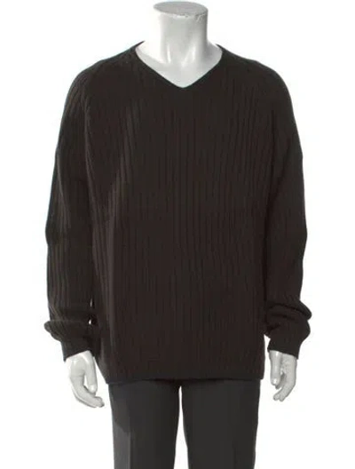 Pre-owned Iceberg Wool V-neck Pullover In Black