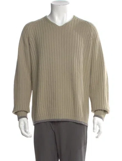 Pre-owned Iceberg Wool V-neck Pullover In Neutral