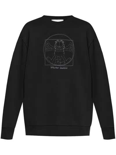 Iceberg X Garfield Cotton Sweatshirt In Black