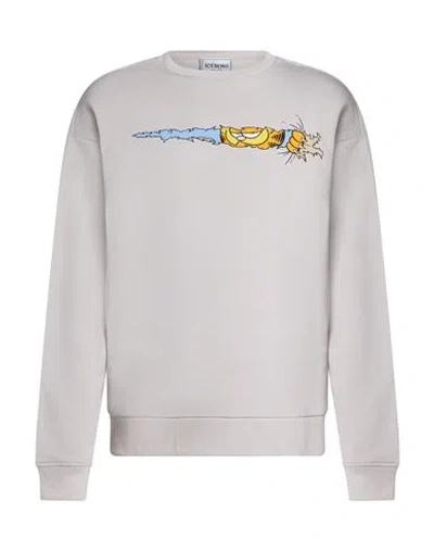 Iceberg X Garfield Man Sweatshirt Light Grey Size M Cotton, Polyester In Gray