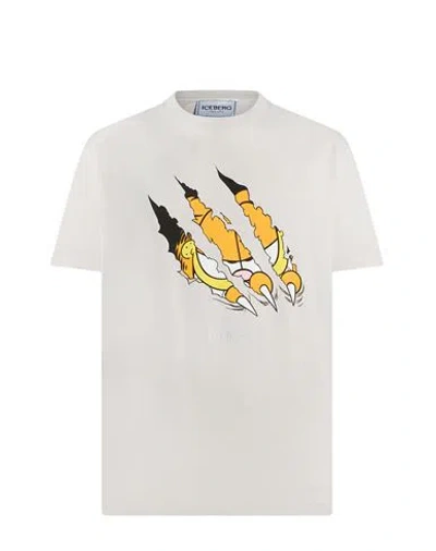 Iceberg X Garfield Man T-shirt Light Grey Size Xxl Cotton, Elastane In Gray