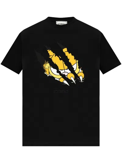 Iceberg X Garfiled Printed T-shirt In Black