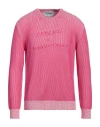 Iceberg X Kailand O. Morris Man Sweater Fuchsia Size S Cotton In Pink