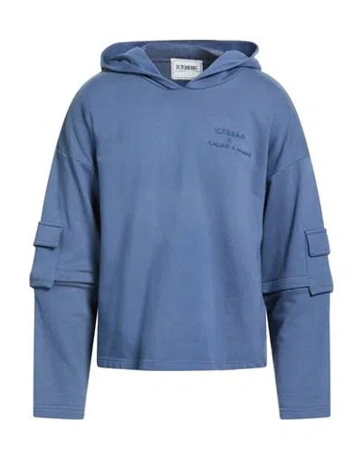 Iceberg X Kailand O. Morris Man Sweatshirt Slate Blue Size Xxl Cotton