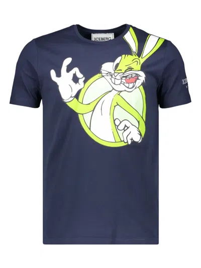 Iceberg X Looney Tunes Bugs Bunny-print T-shirt In Blue