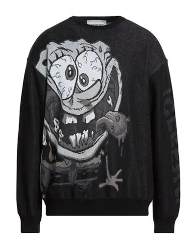 Iceberg X Spongebob Maglia Girocollo Man Sweater Black Size L Cotton In Multi