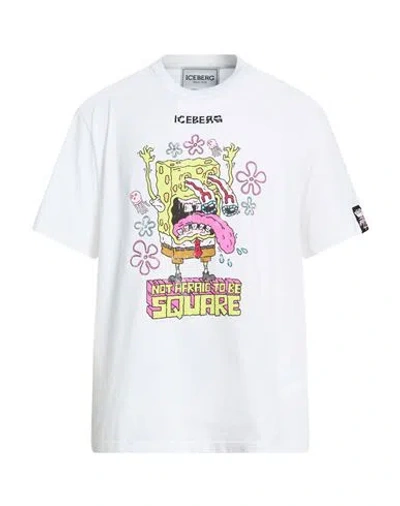 Iceberg X Spongebob Man T-shirt White Size Xl Cotton