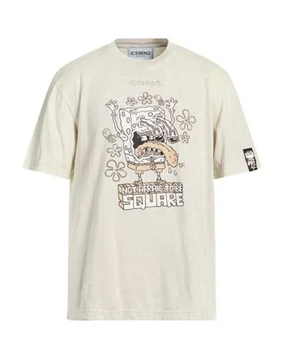 Iceberg X Spongebob T-shirt Jersey Man T-shirt Light Grey Size Xl Cotton In White