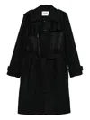 Iceberg Zip Belted Coat In Black