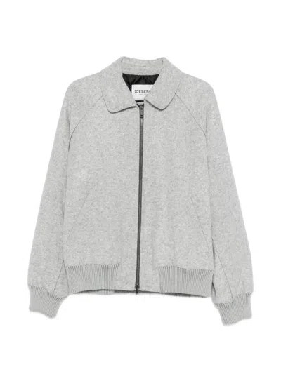 Iceberg Zip-up Bomber Jacket In Gray
