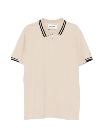 Iceberg Zip-fastening Polo Shirt In Neutral