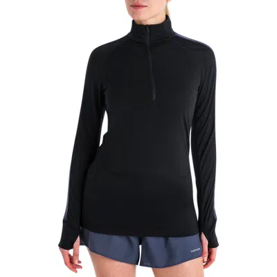 Icebreaker 125 Zoneknit Tencel® Lyocell & Merino Wool Half Zip Pullover In Black/graphite/cb