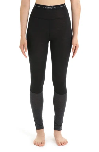 Icebreaker 125 Zoneknit Tencel® Lyocell & Merino Wool Leggings In Black/jet Heather