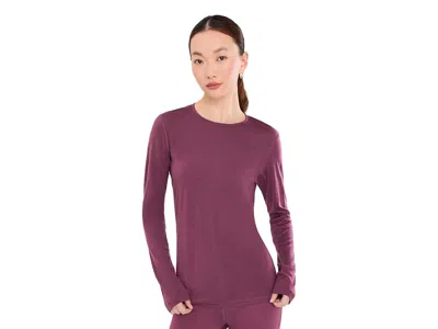 Icebreaker 200 Oasis Merino Baselayer Long Sleeve Crewe Women's Clothing Dark Berry: Lg, Wool