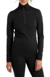 Icebreaker 200 Oasis Merino Wool Half Zip Pullover In Black