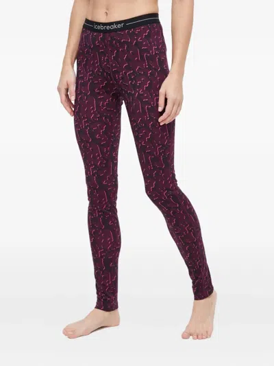 Icebreaker 200 Oasis Printed Leggings In Purple