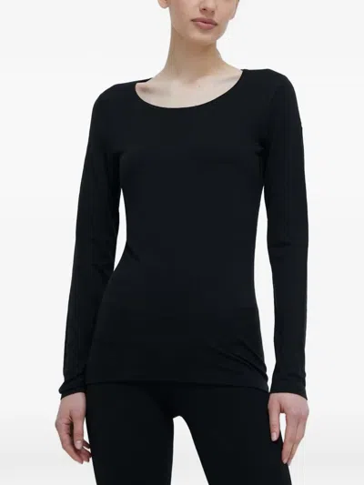 Icebreaker 200 Oeasis Scoop-neck Embroidered-logo Base Layer In Black