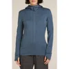 Icebreaker 260 Quantum Merino Wool Hooded Jacket In Blue
