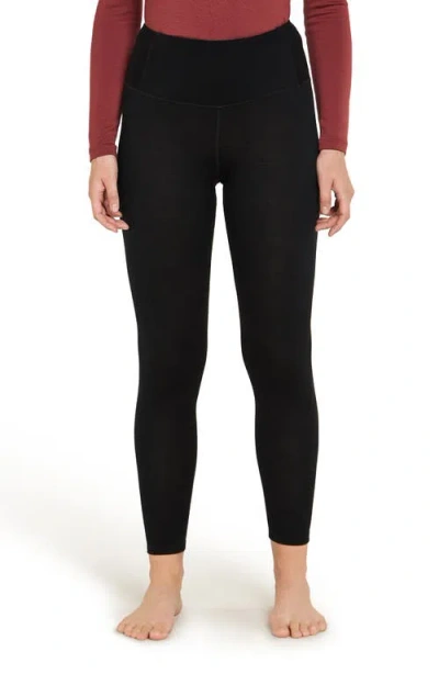 Icebreaker 260 Tech High Waist Merino Wool Base Layer Leggings In Black